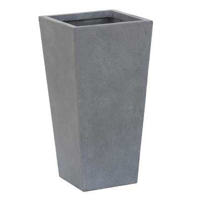 Modern Square Tapered Outdoor-Indoor Planter in Sleek Gray