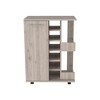 Kitchen Cart with 2 Open Liquor Bottle Shelves and Four Casters - 3 of 4