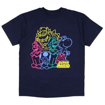 Super Mario Boys' Mario and Friends Character Outline Kids Graphic T-Shirt