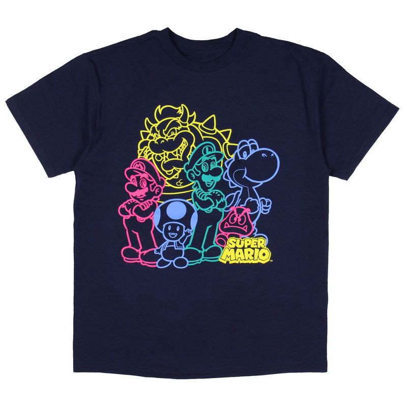 Super Mario Boys' Mario and Friends Character Outline Kids Graphic T-Shirt, 1 of 4