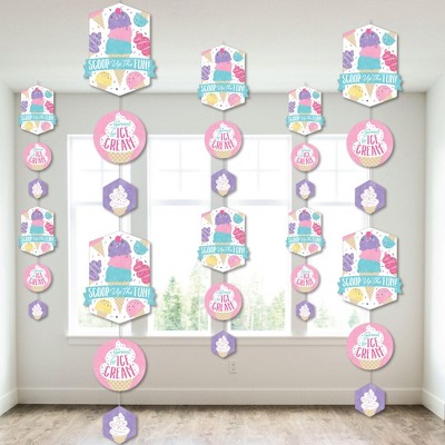 Big Dot of Happiness Scoop Up The Fun - Ice Cream - Sprinkles Party DIY Backdrop - Hanging Vertical Decorations - 30 Pieces