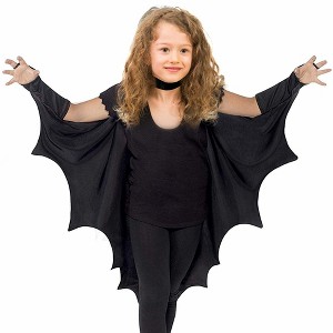 Skeleteen Bat Wing Costume Cape - Black - 1 of 3