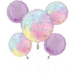 LoonBalloon 28 Inch Jumbo Foil Happy Birthday Luminous Balloon Bouquet Kit - 1 of 2