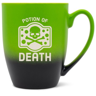 100 North Magic Potion 10 Ounce Green and Black Two Toned Ombre, Comfortably Fits Your Hands, Ceramic Tea Coffee Cup Mug, Potion Of Death