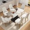 55" Modern Rectangular Dining Table for 6,Sintered Stone Top with Black Metal X-Leg Base-Maison Boucle - 2 of 4