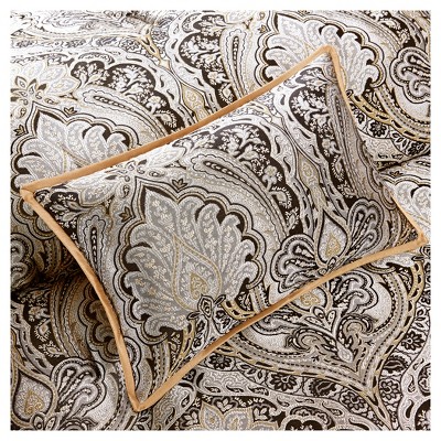 King Black Microfiber 24-Piece Damask Bedding Set