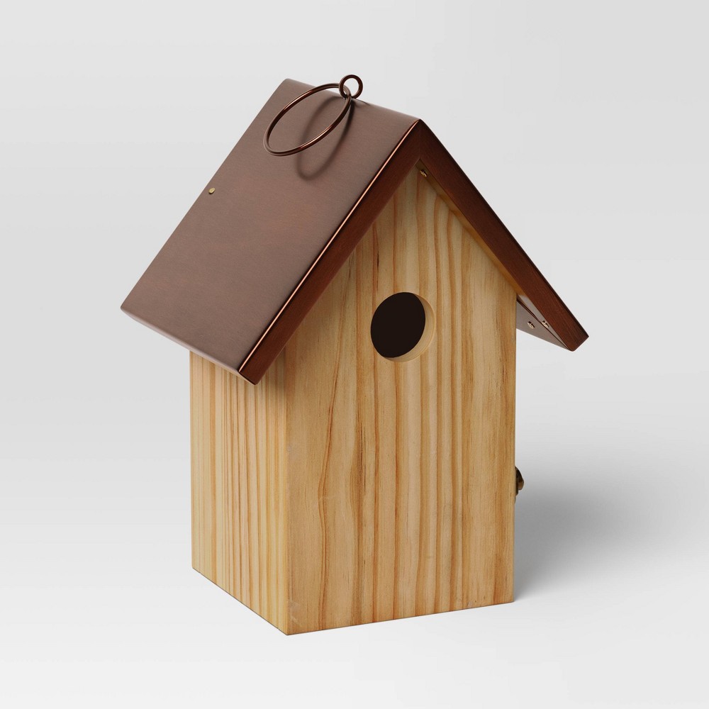 Photos - Bird Сage Outdoor Wood Bird House - Threshold™
