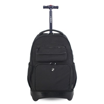 JWorld Trio Rolling 20" Backpack with Lunch compartment and Detachable Pencil Case - Black