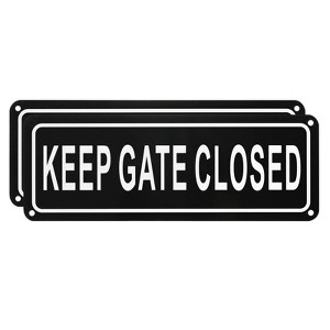 Unique Bargains Home Aluminum Reflective Keep Gate Closed Sign Fade Resistant 2 Pcs - 1 of 4