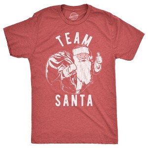 Mens Team Santa T Shirt Funny Xmas Party St Nicholas Lovers Joke Tee For Guys - Crazy Dog Men's T Shirt - 1 of 4