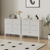 Heynemo Fluted 3 Drawer Dresser, Set of 1 with Ball Bearing Slide, Modern Nightstand Cabinet with Spacious Storage for Bedroom, Hallway, White - 2 of 4