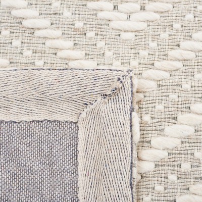 Ivory Elegance 6' Square Hand-Woven Flatweave Rug in Wool & Synthetic Blend