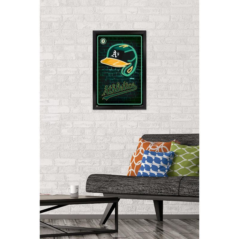 Trends International MLB Oakland Athletics - Neon Helmet 23 Framed Wall Poster Prints, 2 of 7