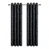 Kate Aurora 2 Piece Contemporary Chic Metallic Abstract Circles Light Filtering Grommet Top Curtains - 3 of 4