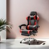 FURNIinspire Task And Office Chairs PU Leather Computer Chair Task Chair With Footrest And Lumbar Support, Black And Red, 28"*28"*52" - 3 of 4