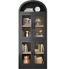 Garvee Arched Farmhouse Bookshelf with Doors 15.83in Depth L-Shaped Heavy Duty Wooden Bookcase, Black - 2 of 4