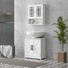 Aghana Digitals White Farmhouse Bathroom Pedestal Sink Cabinet with 2 Barn Doors, Adjustable Shelf, - 2 of 4