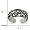 Black Bow Jewelry Framed Flower Toe Ring in Sterling Silver - 2 of 4