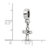 Black Bow Jewelry Sterling Silver Dangling Cross Dangle Bead Charm - 4 of 4