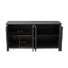 TIRAMISUBEST Grey 4-Door Storage Cabinet with Mirrored Doors - Modern Mobile File Organizer with Wheels - 3 of 4