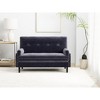 TiramisuBest Grey 2-Seater Sofa Sleeper with Recline Function, Modern Fabric Loveseat Convertible Couch Bed, Sofa for Living & Apartment - 3 of 4