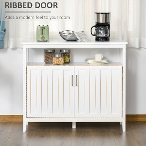 NicBex 39.3"/41.75" 2-Doors Sideboard,Kitchen Storage Cabinets with Large Tabletop for Kitchen and Dining Room,White/Gray - 1 of 4