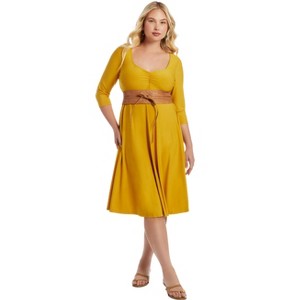 June & Vie Sweetheart Swing Dress - 30/32, Gold Flake : Target