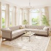 Large 104'' Retro Style PU Leather Corner Sectional Sofa with Tufted Backrest and Solid Birch Legs - 2 of 4