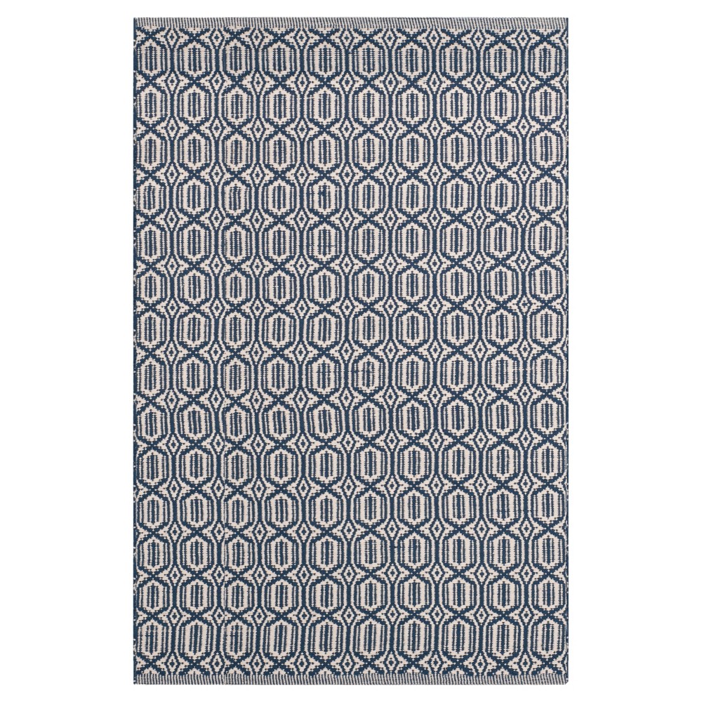3'x5' Calistoga Woven And Flatweave Rug Ivory/Navy - Safavieh