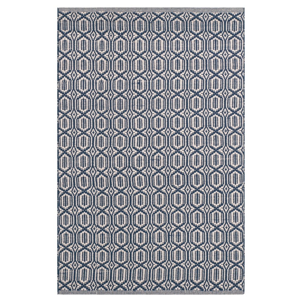 3'x5' Calistoga Woven And Flatweave Rug Ivory/Navy - Safavieh