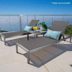Modern Outdoor Chaise Lounges with Aluminum Frame, Breathable Seating Mesh Patio Recliner Chair, Adjustable Outside Chair -Christopher Knight Home - 1 of 4