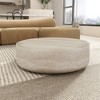 NicBex Cylinder Faux Travertine Textured Coffee Table for Living Room,Round Tea Table,Simple Center Table - 3 of 4