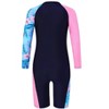 Kid Boys Girls Rash Guard Sets One Piece Swimsuit with Zipper Patchwork Long Sleeve Beach Bathing Suit - 3 of 4