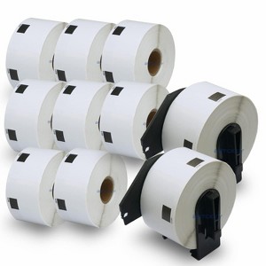 BETCKEY - Compatible White Labels Replacement for Brother DK-1220 Use with Brother QL Label Printers 10 Rolls + 2 Reusable Cartridges - 1 of 4