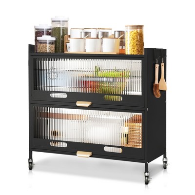 Fortune Candy 31.5'' Tall 3 Tier Kitchen Pantry Cabinet with 2 Door