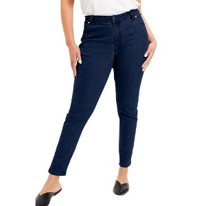 June + Vie by Roaman's Women's Plus Size June Fit Skinny Jeans - 1 of 4