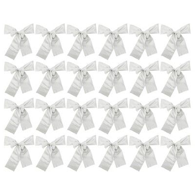 Unique Bargains Chair Sashes Self-Tie 108.27"x6.69" Silver Tone 20 Pcs
