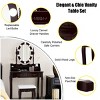 Tangkula Make-Up Vanity Table Dresser Set w/LED Light, Black Brown White - 4 of 4