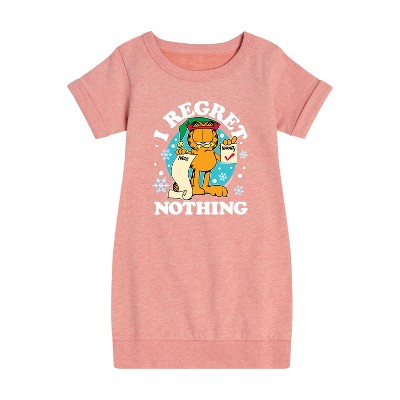 - Garfield - I Regret Nothing Graphic Short Sleeve Fleece Dress