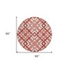 Red And Ivory Geometric Washable Indoor Outdoor Area Rug - 3 of 4