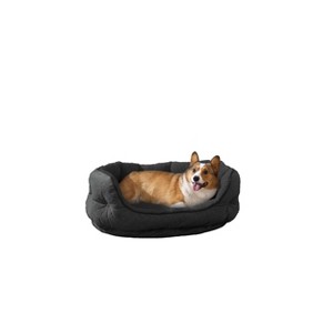 Arlee Home & Pet Cozy Orthopedic Eco-Friendly Durable Dog Bolster Bed - Black - L - 1 of 4