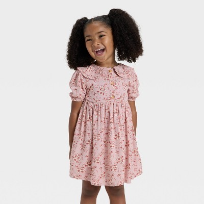 Toddler Girls' Short Sleeve Floral Woven Dress - Cat & Jack™