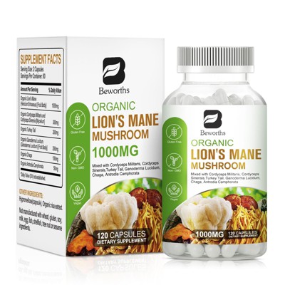 B Beworth Reishi Mushroom Extract 1000mg | for Immune Health | 120 Ct