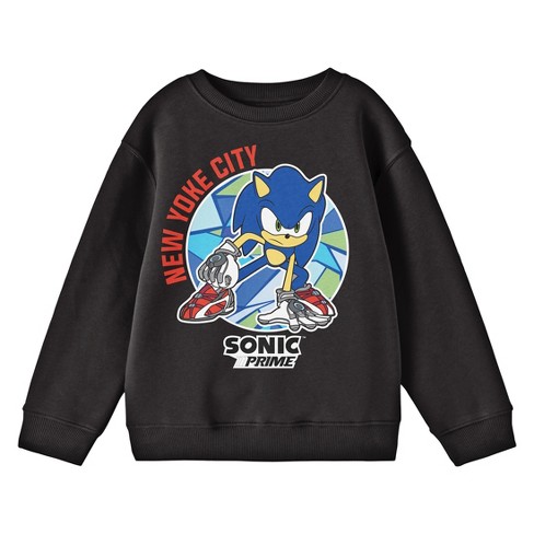 Sonic Prime New Yoke City Crew Neck Long Sleeve Black Youth Sweatshirt-XS