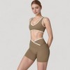 Anna-Kaci Active Women's High Waist Crossover Athletic Shorts with Stretch Fabric and Flattering V Front Waistband - 3 of 4