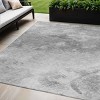 Silver Gray And Ivory Abstract Washable Indoor Outdoor Area Rug - 2 of 4