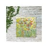 Cottage Garden West of The Wind Sweet Caress Green, Yellow, Pink 24 x 24 Inch Waterproof Gallery Wrapped Canvas, Outdoor Garden, Yard, Patio All - 2 of 2