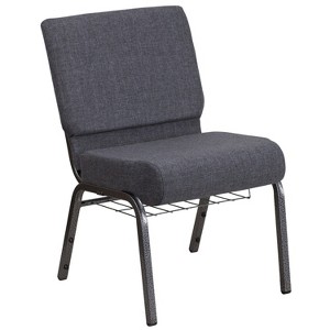 Emma and Oliver 21"W Church/Reception Guest Chair with Communion Cup Book Rack - 1 of 4