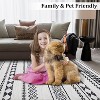 Washable Boho Geometric Rug Non Slip Low Pile Rug Soft Throw Floor Cover Foldable Indoor Carpet for Living Room Bedroom Playroom Nursery - 4 of 4