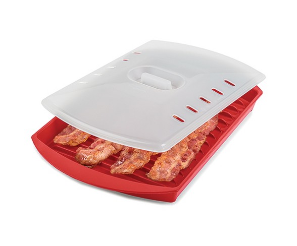 Prepworks Microwave Bacon Grill with Lid - Red PS-76LIDTG